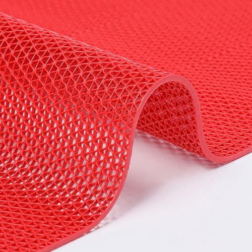 Tapis anti dérapant tapis imperméable en caoutchouc rouge 160cm - 2