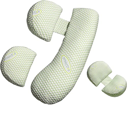 Image of PUREPLAY Pregnancy Pillows for Sleep, Maternity Pillow for Pregnant Women with Detachable and Adjustable Pillow Cover - Support for Belly, Back, Hips, Legs, Probiotic Green