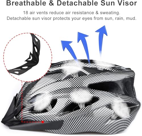 RaMokey Fahrradhelm für Erwachsene Herren Damen, EPS-Körper + PC-Schale, MTB Mountainbike Helm mit...