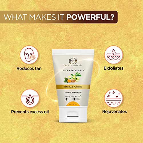 The Man Company De Tan Face Wash for Men with Turmeric & Moringa | Tan Removal, Oil Control & Anti-Pollution | Unclog Pores | Deep Cleansing |... - Image 3