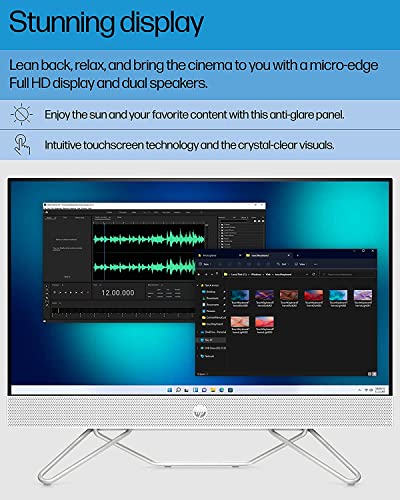 Hp 24-CB100 2024 24'' Fhd Ips Touchscreen All-In-One Desktop Pc Intel 2-Core I3-1115G4 Intel Uhd Graphics 8Gb Ddr4 256Gb Nvme Ssd Wifi Ac Bt Rj-45 Hdmi Webcam Speaker Windows 11 White W/Re Usb Drive thumb #3