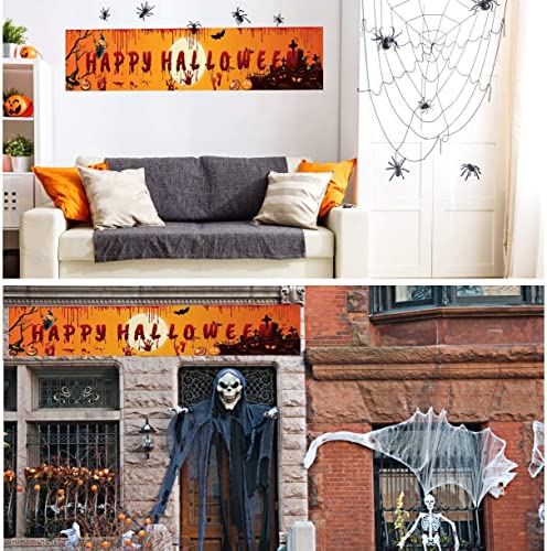 Happy Halloween Banner Scary Halloween Decorations Happy Halloween Banner Outdoor Signs Decor Party Yard Gate Fence Front Door Porch Halloween Party Decorations #TOP4