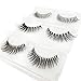 LASHVIEW 3Pairs Natural Voluminous Makeup Thick False Eyelashes Crisscross Soft Black Handmade Eye Lashes VB
