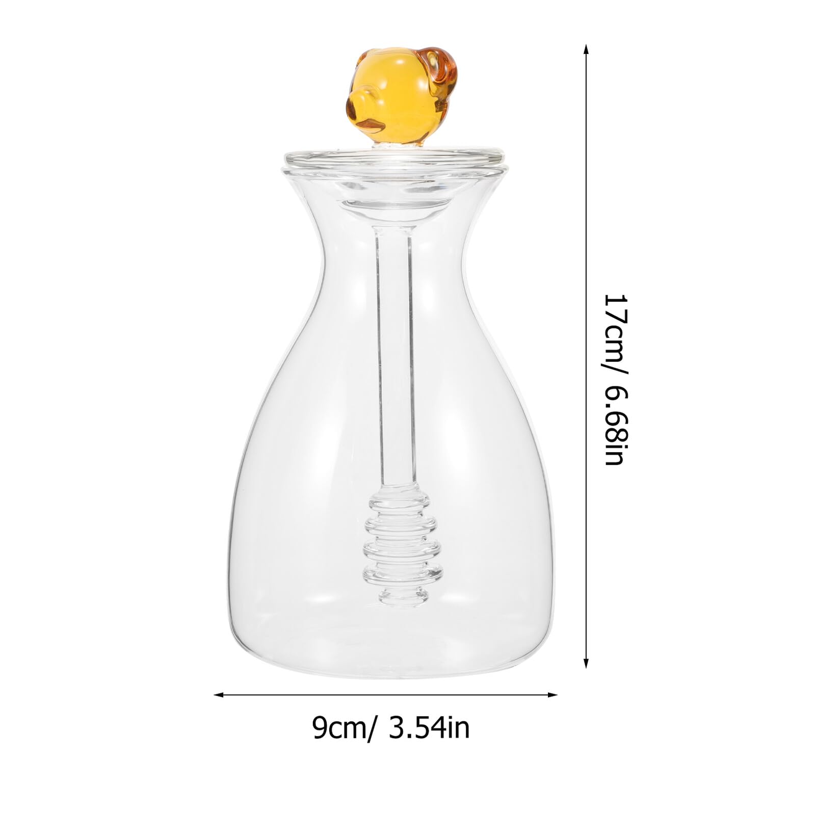 Toyvian Glas Honigspender Mit Löffel Durchsichtiges Honigglas Aus Glas Sirupspender Für Küche Mit Deckel Praktischer Honigbehälter
