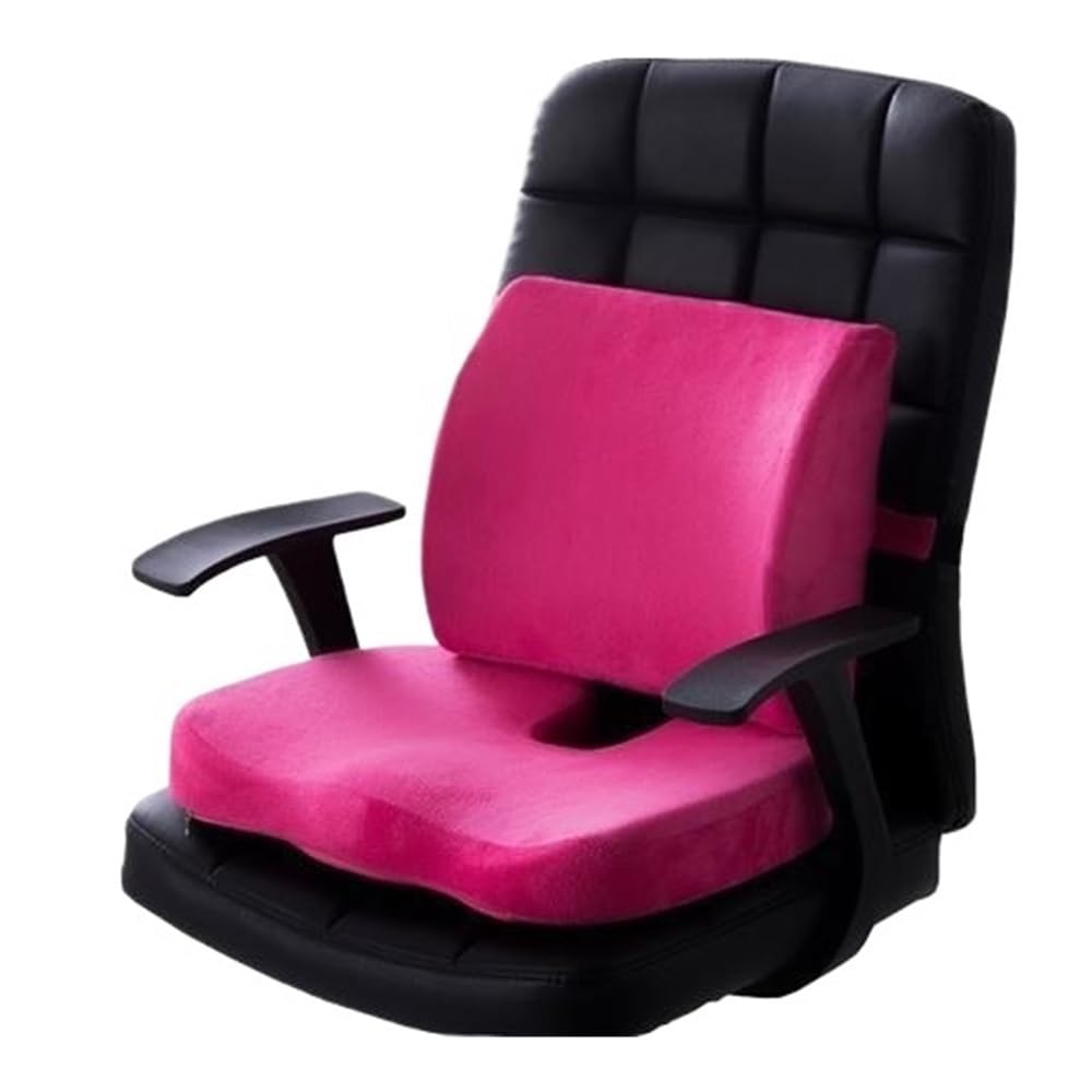 DAIXIMO Memory Foam Car Heightening Cushion And Backrest Set Universal For Dining Chairs And Office Chairs(Rb rose2)