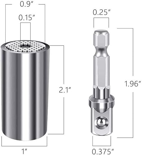 Miniatura 2 de COOLLIANT Multifunciónautoajustemulti tamañoconjunto de herramientas de enchufe universal con adaptador - llave eléctrica, juego de zócalos de