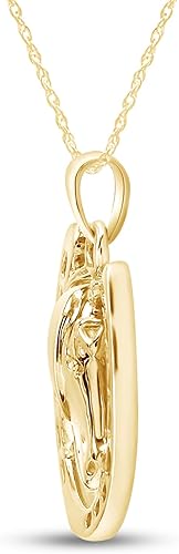 Miniatura 2 de Collar con colgante de cara de caballo y herradura de oro de 14 quilates sobre plata esterlina