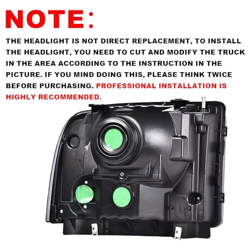 Image of GRAND ORANGE Headlights Assembly Compatible with 1999-2004 Ford F250 F350 F450 F550 Super Duty /Fit 2000-2004 Ford Excursion Headlamps Clear Lens Chrome Housing 1C3Z13008BA