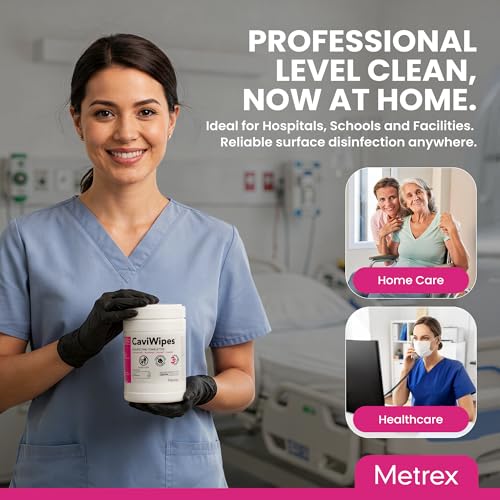Image of Metrex CaviWipes Disinfecting Wipes, 160 Ct Canister, 4-Pack | Alcohol-Scented, Durable Non-Woven Wipes, Won't Tear or Bunch, Reliable Surface Cleaner, Daily Facility Use