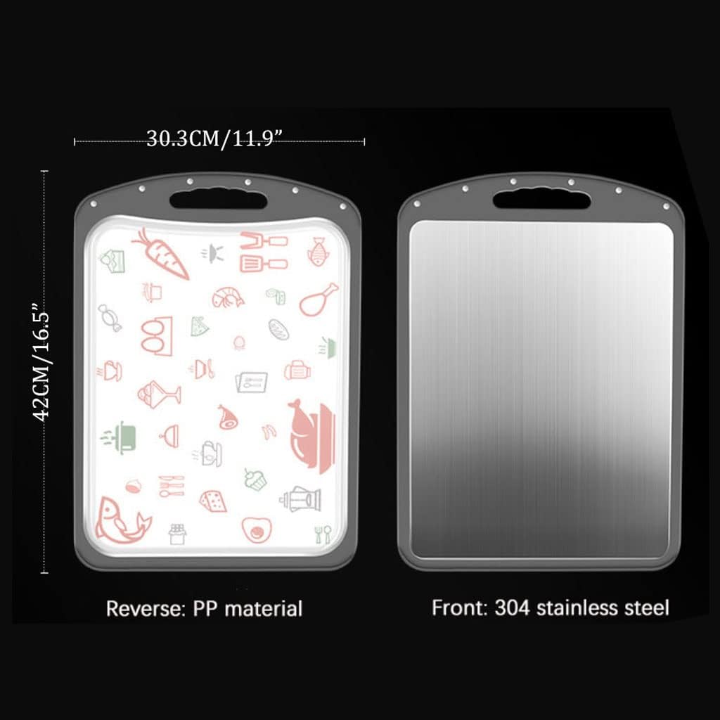 1Pcs 304 Stainless Steel Double-Sided Cutting Board Kitchen Chopping Blocks Multifunctional Pp Plastic Chopping Blocks