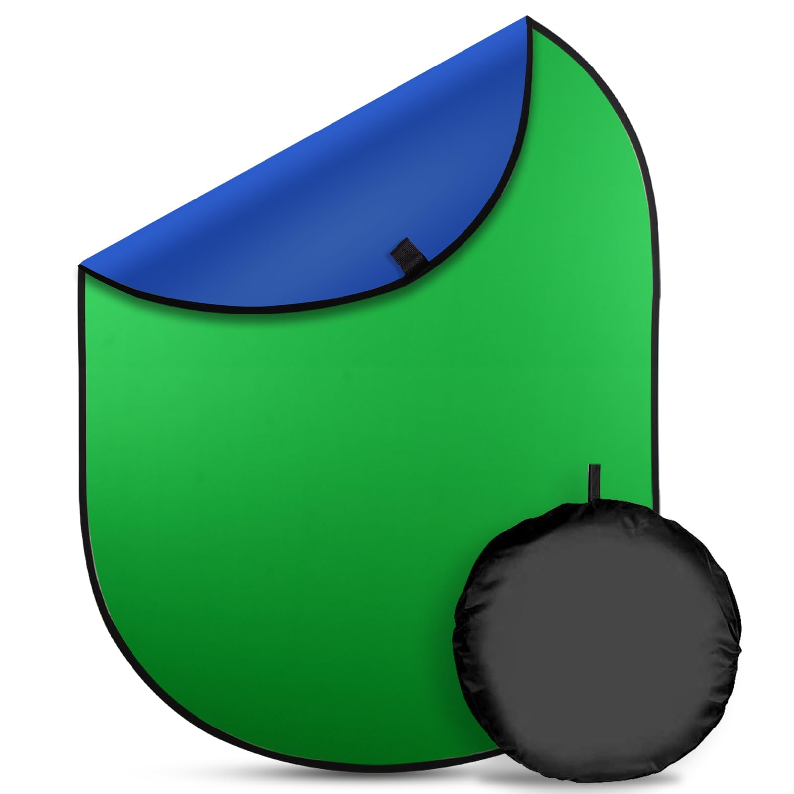 EMART Sfondo con schermo verde blu, sfondo pieghevole su entrambi i lati con borsa per il trasporto, sfondo pop-up portatile per fotografia, live streaming, interviste (99,3 x 59,4 cm)
