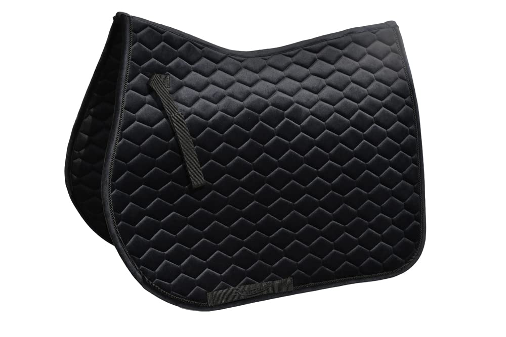 Rhinegold Velvet Hexagon GP - Almohadilla para sillín de Pony, Color Negro