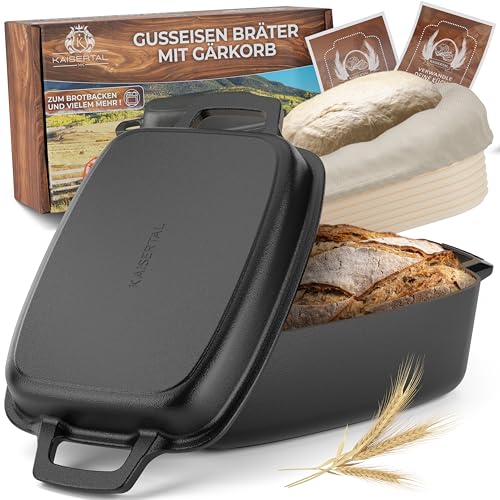 Gusseisentopf 5L Mit Deckel - Emaille Bräter Für Brotbacken & Schmoren