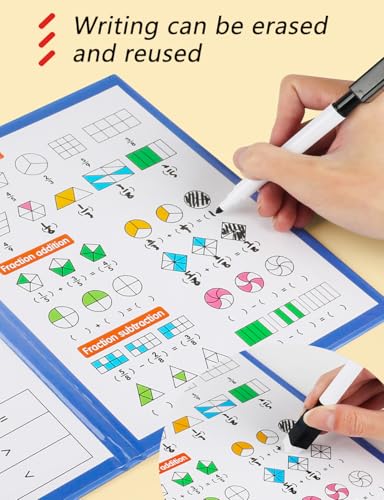 Image of Magnetic Fraction Educational Puzzle,Magnetic Fraction Tiles & Fraction Circles,Math Manipulatives for Elementary School, Montessori Fraction Manipulatives Learning Toys for Kids