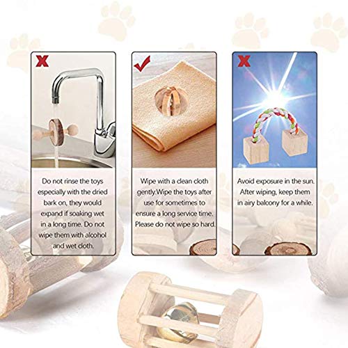 Ashley GAO Bunny Chew Speelgoed Set van 7 stks Natuurlijke Hout Speelgoed voor Chinchilla Hamster Papegaai Konijn… - Image 4