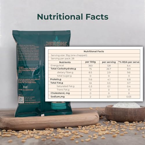 Image of GirOrganic Stoneground 1 kg Khapli Wheat Atta /Flour | Nutrient-Rich Flour for Sourdough, Rotis, and More | Organic, High Protein & Fiber, Sugar Control, Easy Digestion | 100% Whole Emmer Wheat