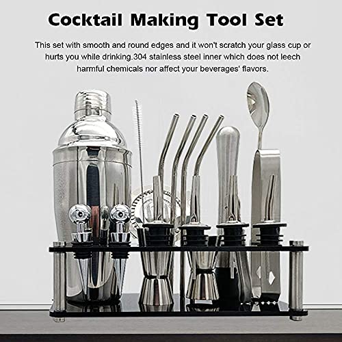 Set de cóctel Boston shaker de acero inoxidable 20 piezas miniatura 3