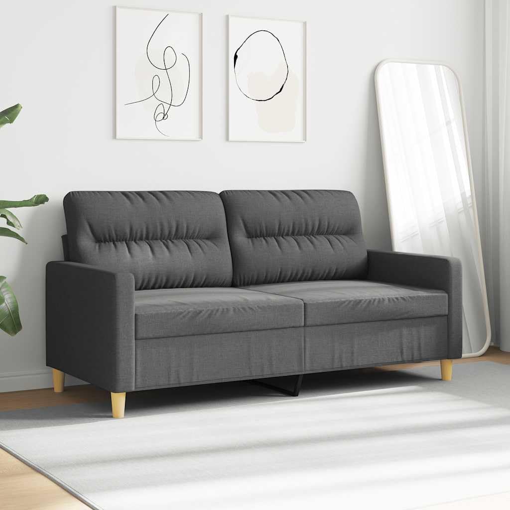 Silla de tela, 60 cm, gris claro con estructura de metal y cojines traseros para una cómoda experiencia de asiento en la sala de estar