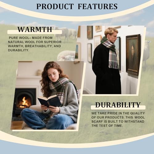 Wool Winter scarf Plaid scarf Soft Warm Tartan checkered Striped Fashion Scarf Classic for Women Men Scarves4