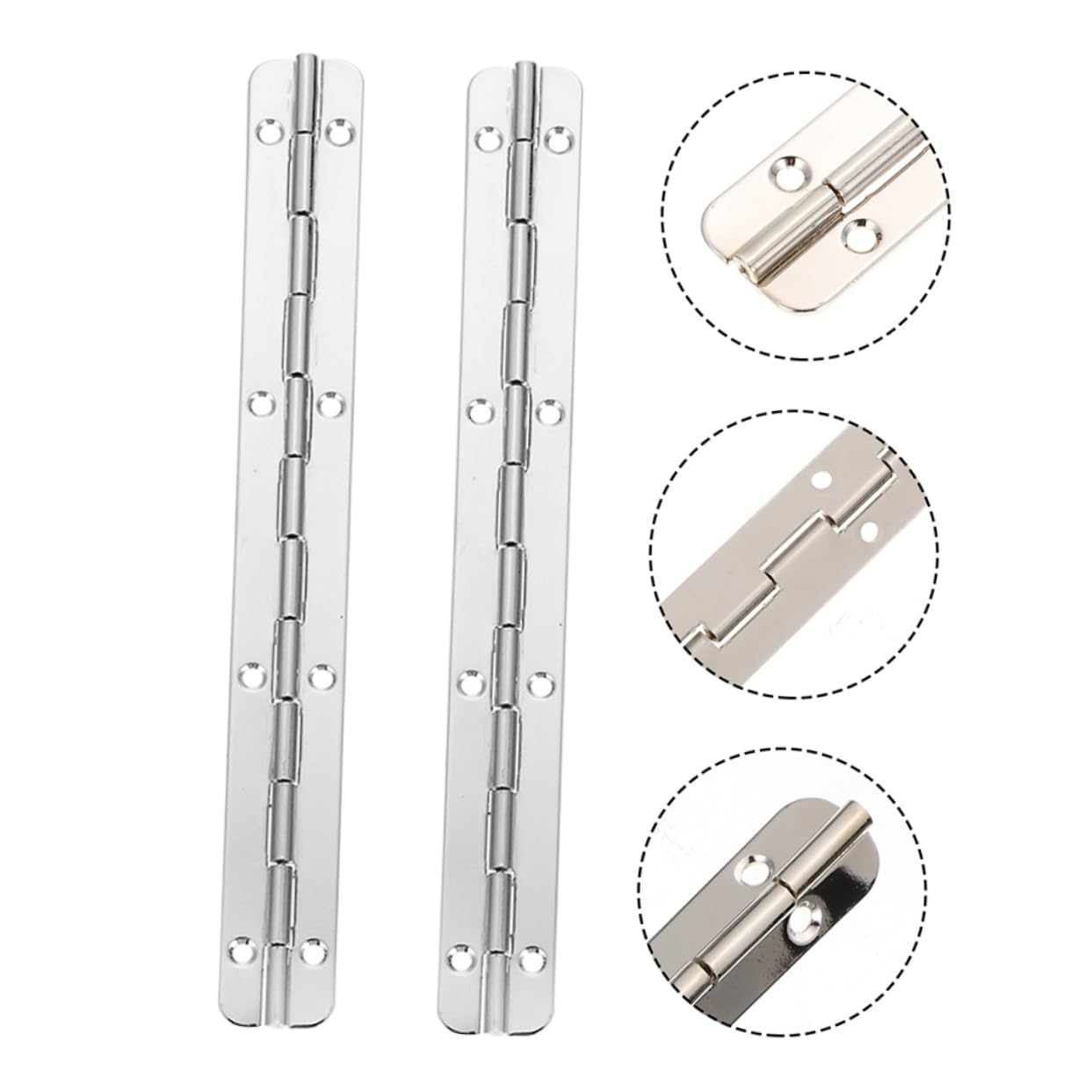 SOLUSTRE 2pcs 180 Hinge Stainless Steel Silver