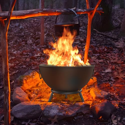 Brasero de 62 cm pour le jardin avec grille et pince à charbon en métal pour barbecue, feu de jardin, barbecue, camping – Image 6