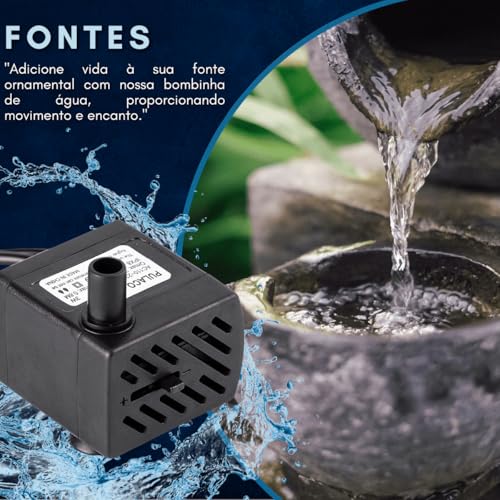 Bomba Submersa para Aquário, Fontes e Bebedouros Pet – Bivolt, 200 L/H, Silenciosa, Econômica e com