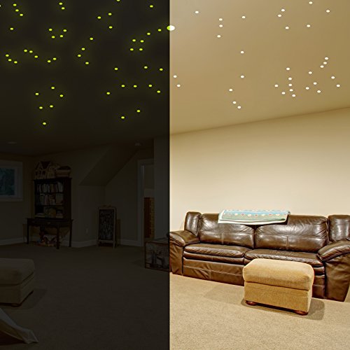 (79" X 52") Glowing Vinyl Ceiling Decal Star Map/Glow In The Dark Constellations Sticker/Luminescent Milky Way Stars Room Mural #TOP3