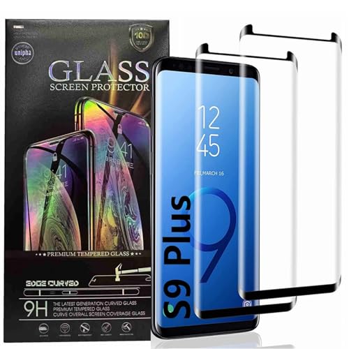 CJY 2+2 Pack Screen Protector for Samsung Galaxy S9 Plus 9H Tempered Glass Film (6.2 Inch) & 2 Pcs Camera Lens Protector Anti-Scratch Easy Installation HD Clear
