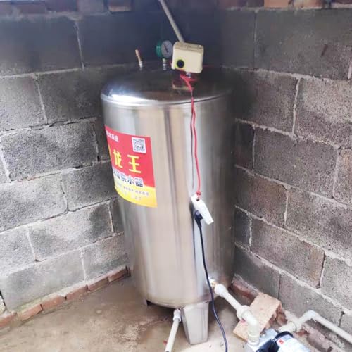 RENLXFI Druckbehälter Druckkessel 60 100 160 200 250 300 L Wasserdruckbehälter Für Pumpenbrunnenhaus, Vertikale Druckwasserbehälter Aus Edelstahl Mit Montagesatz(60L/15.9Gal-40X65cm/15.7X25.6in)