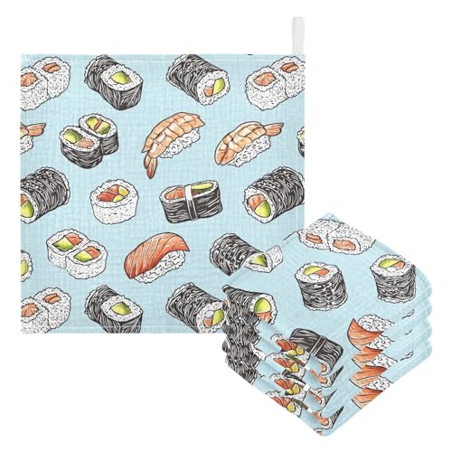 vvfelixl Baby Muslin Washcloths Yummy Sushi Baby Burp Cloths Cotton Babys Face Towel for Newborn Infants Boys Girls Soft and Absorbent 11.8 X 11.8 in, 3 Pack3