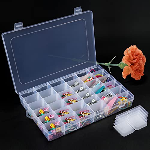 Image of BTremary 36 Grids Clear Craft Storage Boxes with Compartments, Bead Organizer Storage Box, Plastic Jewellery Organizer Box, Small Parts Organizer for Rock Screw Seed Washi Tape