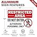 T&R Large Restricted Area Do Not Enter Authorized Personnel Only Sign,1 Pack,14x10 Inches Rust Free .040 Aluminum,UV Protected, Waterproof, Weatherproof and Fade Resistant,6 Pre-drilled Holes
