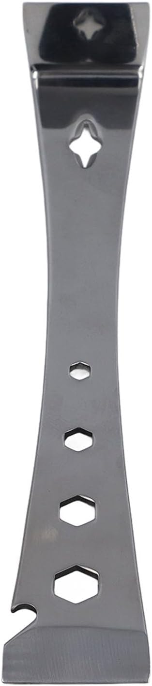 Hardened 3Cr13 Stainless Steel Pry Bar Tool Utility Heavy Duty Claw Bar Flat Pry Bar with Chisel Tips 4 Hex Hole for Woodworking Beekeeping Car Disassembly