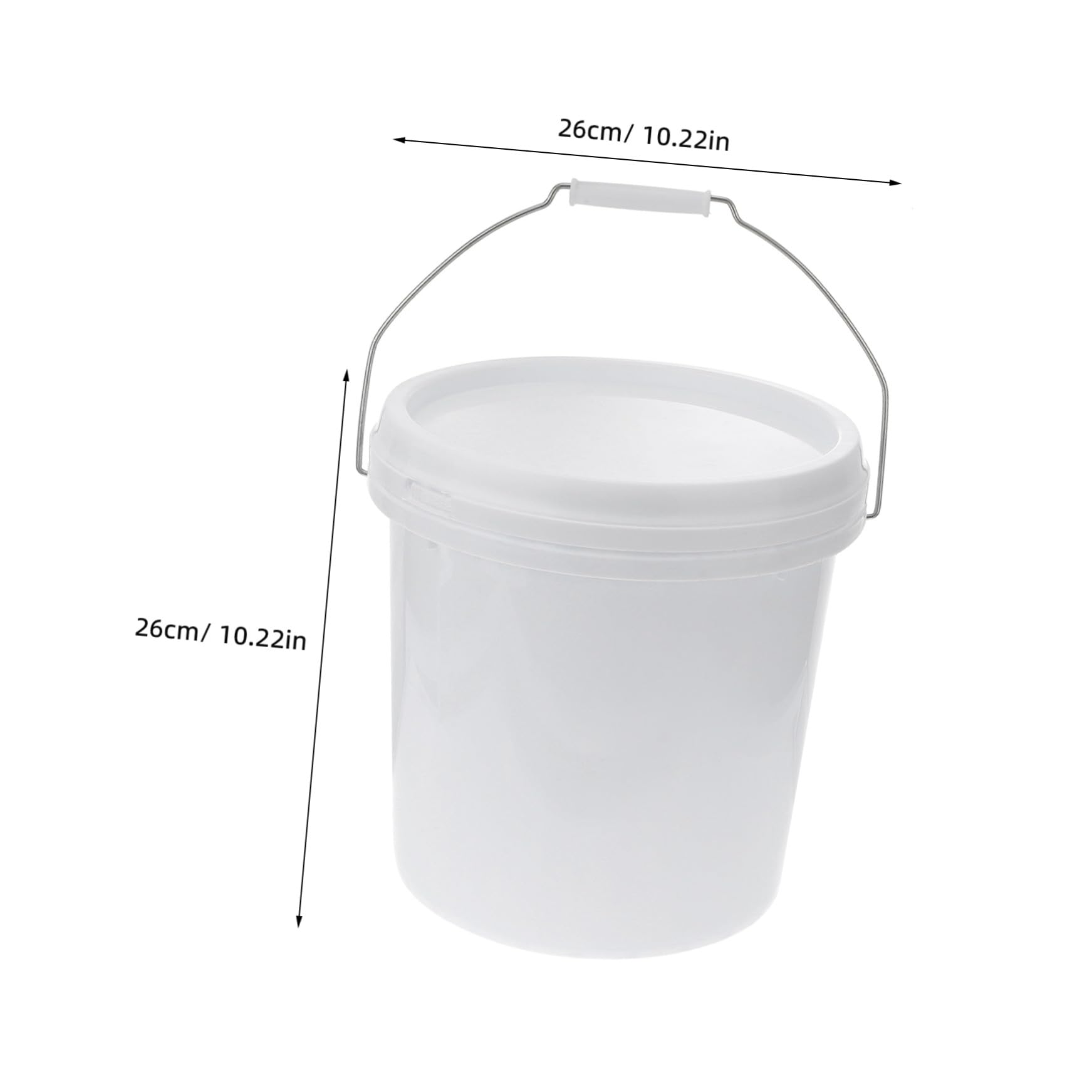 Seau d'eau en Plastique Blanc 10 L Poignée Robuste