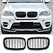 MNGYNUKA Grille Front Kidney Color Grill Compatible with BMW X5 E70 X6 E71 2007 2008 2009 2010 2011 2012 2013 2014 Double Slats Gloss Black Grills (For E70 E71 2007-2014)
