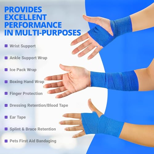 Image of A-Tape Breathable Self Adhesive Cohesive Bandage for Humans & Pets (Dogs, Cats, Birds) -Sports, Wrap, Athletic, Non Woven First Aid Medical, Wrist, Swelling (10 cm X 4.5 mtr) (Pack Of 4, Beige)