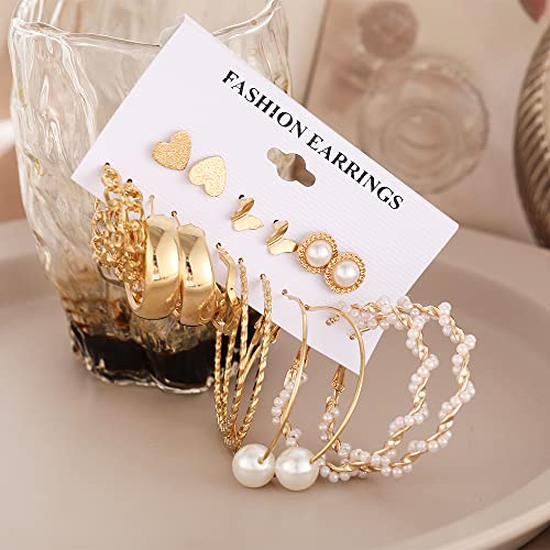 ANNACREATIONS Korean Fashion Style Gold Plated Pearl Stud Earrings For Women & Girls (Set of 1) - Image 5