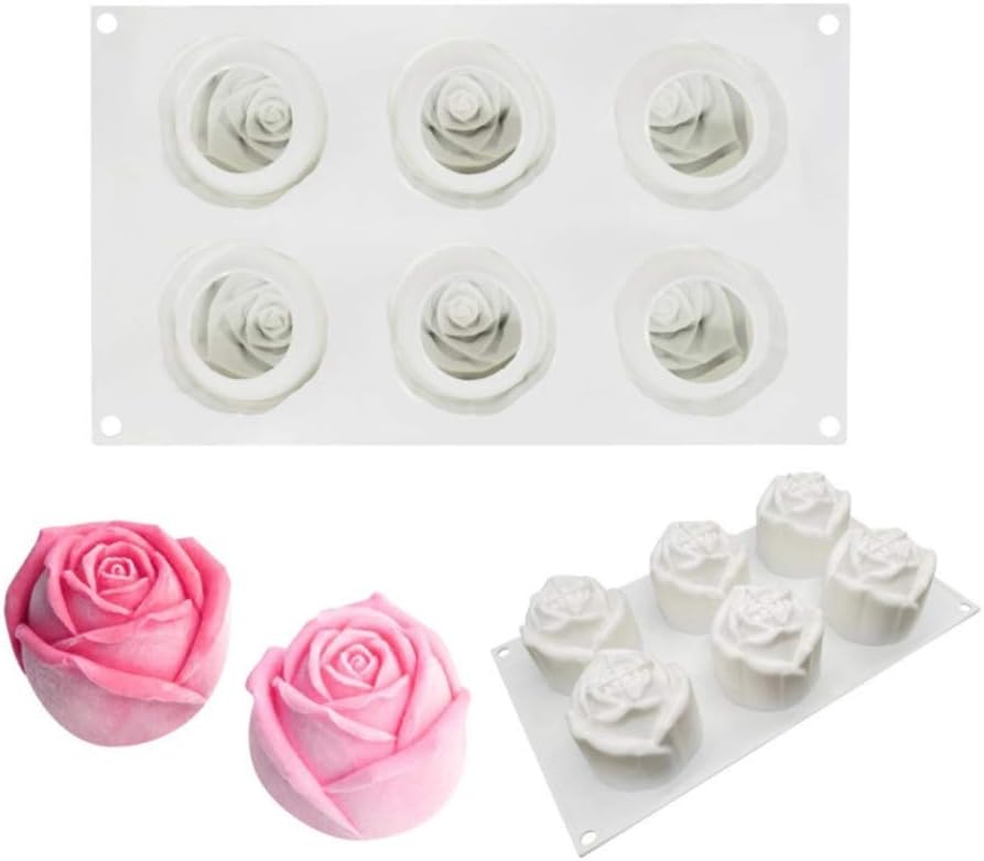 Molde de silicona para pasteles forma rosa multifuncional