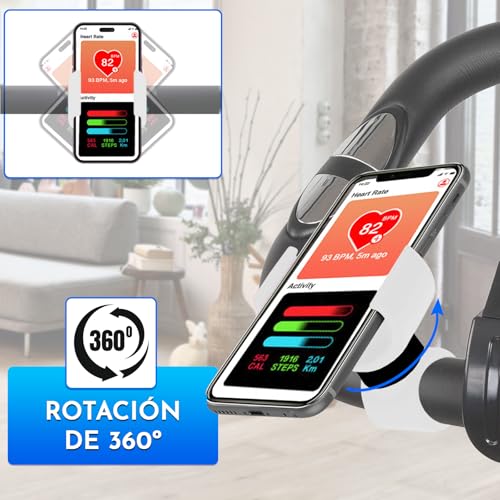 Didarenba Soporte movil Bicicleta estatica eliptica Spinning Universal valido para Smartphones de hasta 7.6" de Pantalla Blanco - imagen 5
