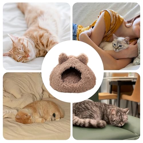 Lit chaud pour chat Teksome : cabane semi-fermée et anti-dérapante - 5