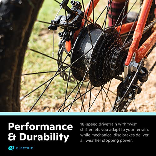 Schwinn Healy Ridge Adult Electric Mountain Bike, 18-Speed Drivetrain, 18-Inch Alloy Frame, 26-Inch Wheels, Red #TOP4