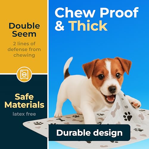 Image of GREEN LIFESTYLE Washable Pee Pads for Dogs - Waterproof Reusable Puppy Pads with Anti-Slip Backing, Pet Training Pad for Puppy Playpen, Crate, Whelping Box, Potty Training (4, 34x36)