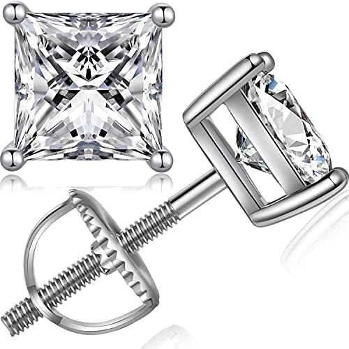 Pendientes Cuadrado,Pendientes Hombre,Pendientes Hombre Cuadrado,Pendientes Diamante Cuadrado,Hombres Plata Pendientes Cuadrado,Pendientes CZ Plata Cuadrado,Pendientes Cúbicos Zirconia Cuadrado 5MM Cover