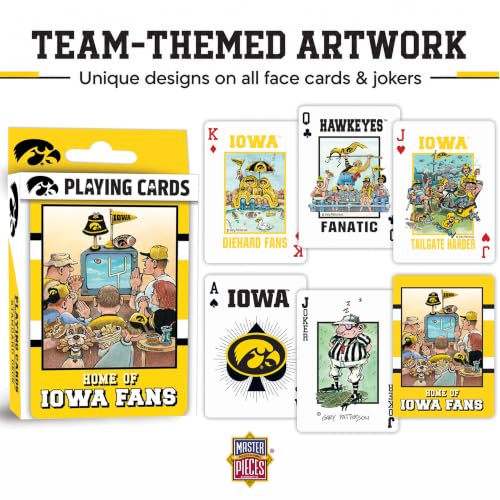 Image of Masterpieces Adult Playing Cards - Iowa Hawkeyes Fan Deck, 54 Poker Size Cards