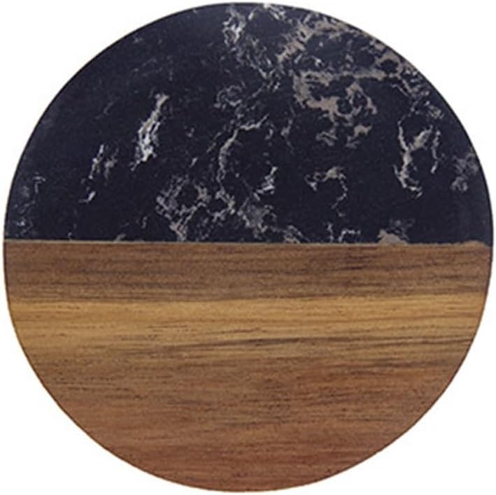 Marble Wooden Coaster Round Square Coffee Drink Tea Mat Table Dining Cooking Insulated Stand(D)