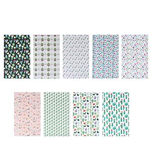 EXCEART 9Pcs Faux Leather Vel Cactus Gedrukt Groen Synthetisch Pu Leer Vel Craft Stof Voor Diy Bows Oorbellen Maken Tas…