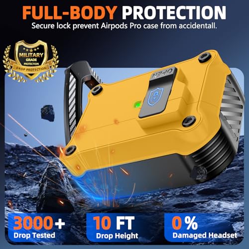 Image of Pohgelan Compatible with AirPods Pro 3 Case (Yellow) | Magnetic Automatic Lock with Cleaning Kit,Compatible with Magsafe