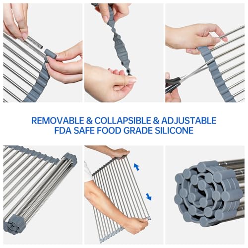 Égouttoir vaisselle inox enroulable et robuste pour évier