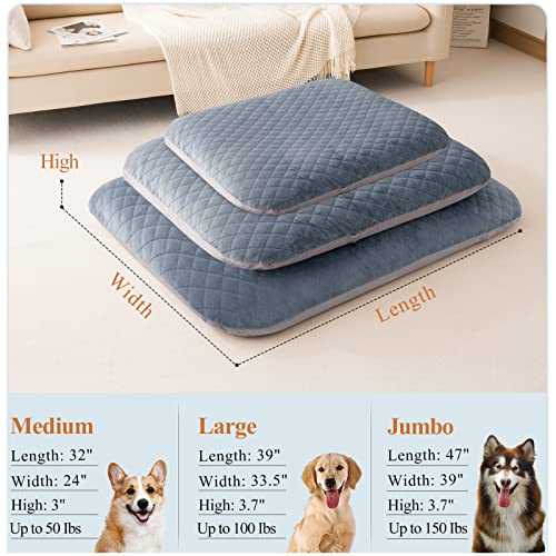 Hero Dog Extra Large Dog Bed For Extra Large Dogs, 47-Inch Jumbo Super Soft Orthopedic Dog Bed With Non Slip Bottom - Washable Pet Sleeping Beds With Removable Cover, Blue Grey Xl #TOP5