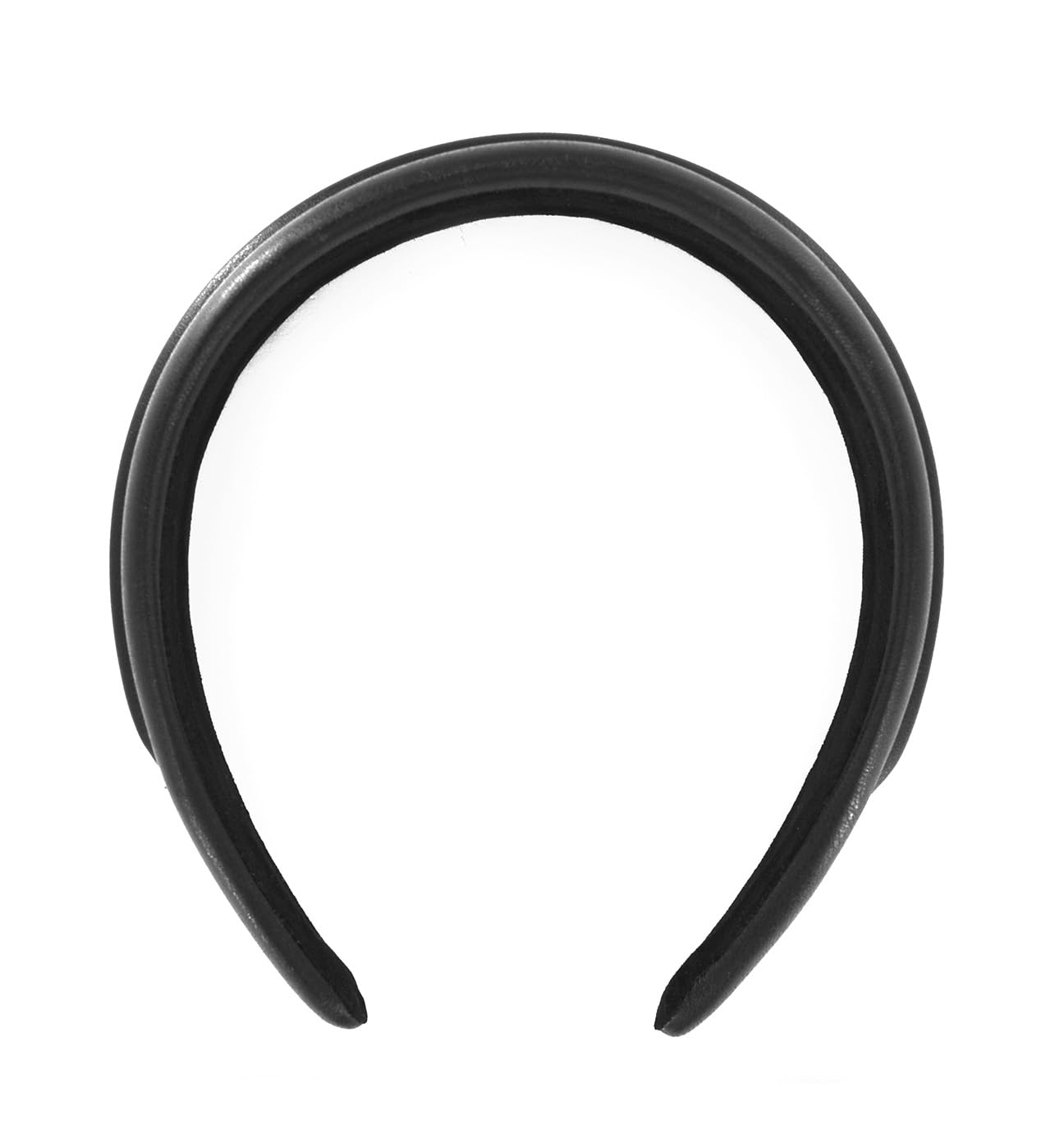 axy Wide Faux Leather Headband - Beautiful Elegant Women's Headband Hair Accessories HR27E (Black) - Image 3